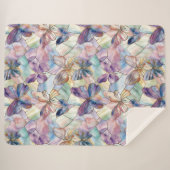 Couverture Sherpa Papillons bleu pourpre (Devant (Horizontal))