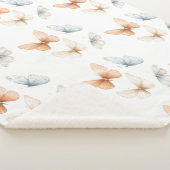Couverture Sherpa Papillons Bleus Abricot (3/4)