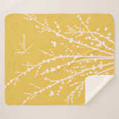 Couverture Sherpa Papillons Branches Nom personnalisable (Devant (Horizontal))