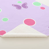 Couverture Sherpa papillons doux et pois (3/4)