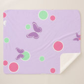 Couverture Sherpa papillons doux et pois (Devant (Horizontal))