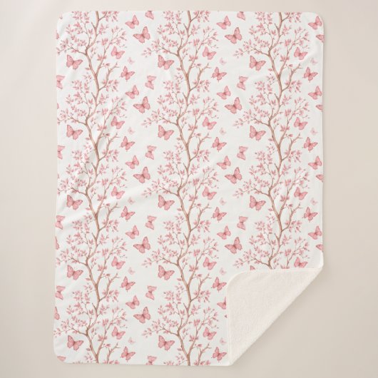 Couverture Sherpa Papillons Et Blanche Botanique Sherpa (Devant)