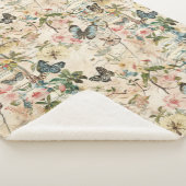 Couverture Sherpa Papillons et fleurs vintages (3/4)