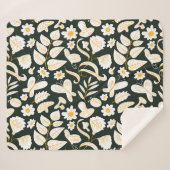 Couverture Sherpa Papillons & Fleurs : Motif d'été Doodle. (Devant (Horizontal))