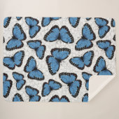 Couverture Sherpa Papillons morpho bleu (Devant (Horizontal))