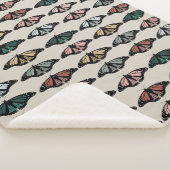 Couverture Sherpa Papillons neutres modernes Motif de jardin (3/4)
