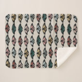 Couverture Sherpa Papillons neutres modernes Motif de jardin (Devant (Horizontal))