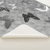 Couverture Sherpa Papillons noirs et blancs (3/4)