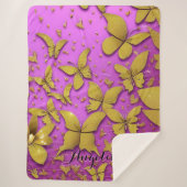 Couverture Sherpa Papillons Parties scintillant or Arrière - plan ro (Devant)