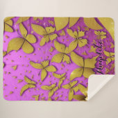 Couverture Sherpa Papillons Parties scintillant or Arrière - plan ro (Devant (Horizontal))