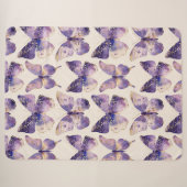 Couverture Sherpa Papillons Purple Gold (Devant (Horizontal))
