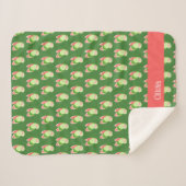 Couverture Sherpa Papillons rose et vert Personnalisé (Devant (Horizontal))