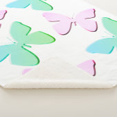 Couverture Sherpa Papillons rose et vert Sherpa Blanket (Petit) (3/4)