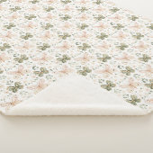 Couverture Sherpa Papillons Rose Pâle Vert Menthe  (3/4)