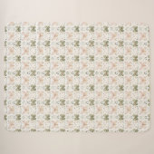 Couverture Sherpa Papillons Rose Pâle Vert Menthe  (Devant (Horizontal))