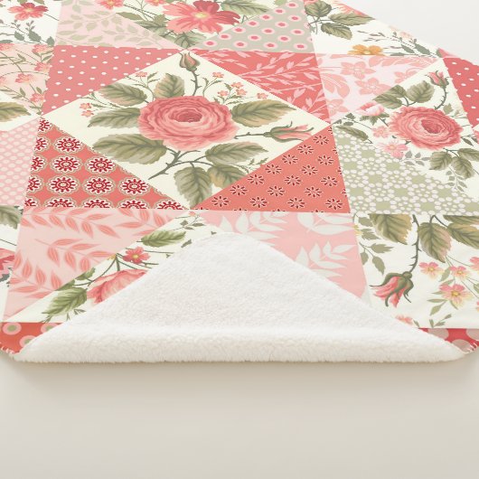 Couverture Sherpa Papillons rose Patchwork sans couture (3/4)