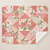 Couverture Sherpa Papillons rose Patchwork sans couture (Devant (Horizontal))