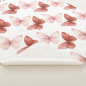 Couverture Sherpa Papillons roses rouges (3/4)