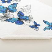 Couverture Sherpa Papillons volants bleus Morpho (3/4)