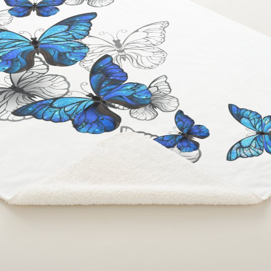 Couverture Sherpa Papillons volants bleus Morpho (3/4)
