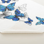 Couverture Sherpa Papillons volants bleus Morpho (3/4)
