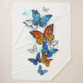 Couverture Sherpa Papillons volants Morpho et Monarch (Devant)