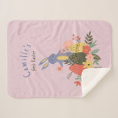 Couverture Sherpa Pâques nouveau-né pour bébé fille (Devant (Horizontal))