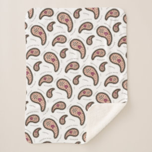 Couverture Sherpa Paramecia Paisley Biologie Science Blanc