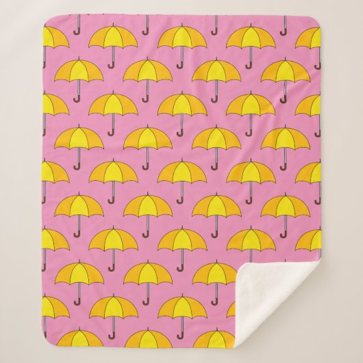 Couverture Sherpa Parapluie jaune (Devant)