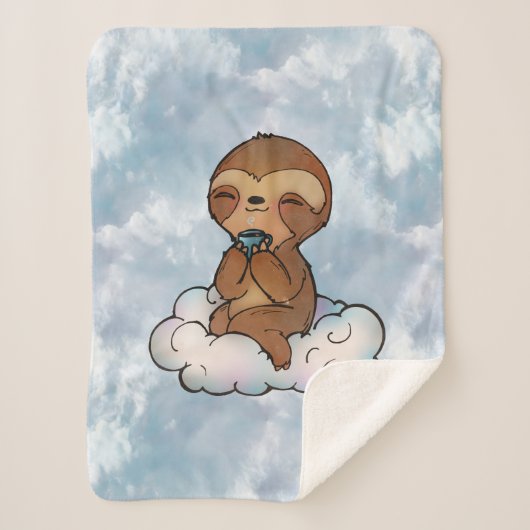 Couverture Sherpa Paresse heureuse sur un nuage (Devant)