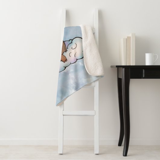 Couverture Sherpa Paresse heureuse sur un nuage (En situation)