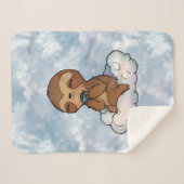 Couverture Sherpa Paresse heureuse sur un nuage (Devant (Horizontal))