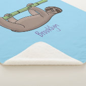 Couverture Sherpa Paresse souriante mignon sur dessin animé en bambo (3/4)