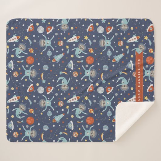 Couverture Sherpa Paresses de l'espace - nom fait sur commande (Devant (Horizontal))