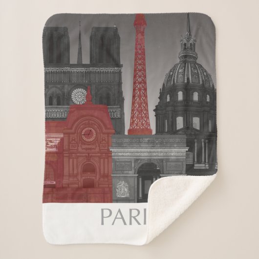 Couverture Sherpa Paris Elevages par nuit - Rouge (Devant)