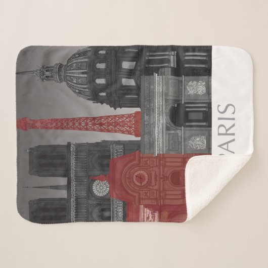 Couverture Sherpa Paris Elevages par nuit - Rouge (Devant (Horizontal))