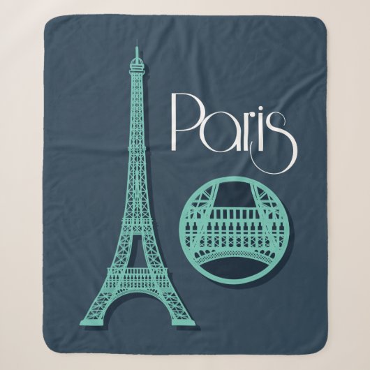 Couverture Sherpa Paris Teal (Devant)