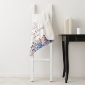 Couverture Sherpa Parisienne Charme Bleu & Rose Chic Flower Citation (En situation)