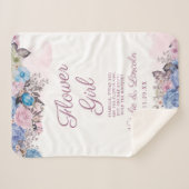 Couverture Sherpa Parisienne Charme Bleu & Rose Chic Flower Citation (Devant (Horizontal))