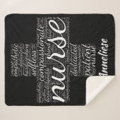 Couverture Sherpa Parole d'infirmière personnalisée Cadeau d'art pou (Devant (Horizontal))