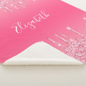 Couverture Sherpa Parties scintillant à goutte rose personnalisée Fi (3/4)