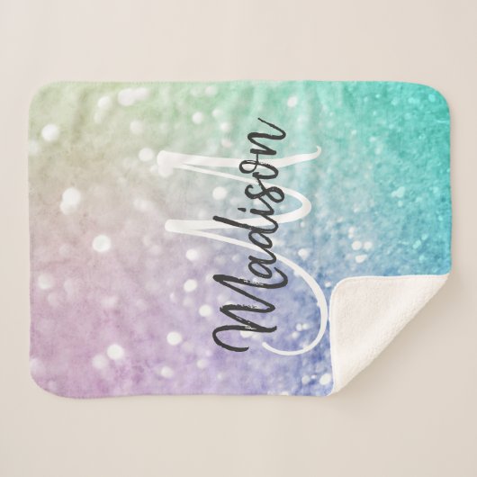 Couverture Sherpa Parties scintillant Bokeh Glamour Élégant (Devant (Horizontal))