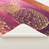 Couverture Sherpa Parties scintillant d'ananas rose personnalisée (3/4)