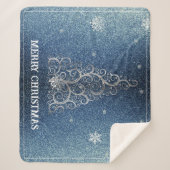 Couverture Sherpa Parties scintillant d'arbre de Noël et flocons de (Devant)