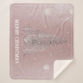 Couverture Sherpa Parties scintillant d'arbre de Noël et flocons de  (Devant)