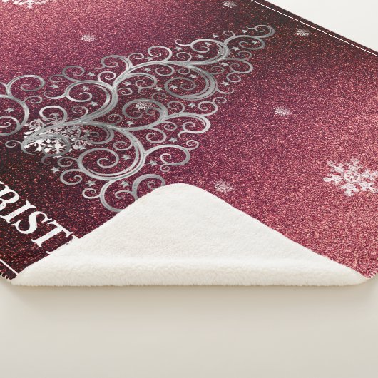 Couverture Sherpa Parties scintillant d'arbre de Noël et flocons de (3/4)