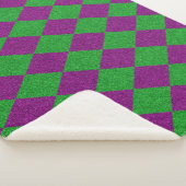 Couverture Sherpa Parties scintillant de diamants violet et vert (3/4)