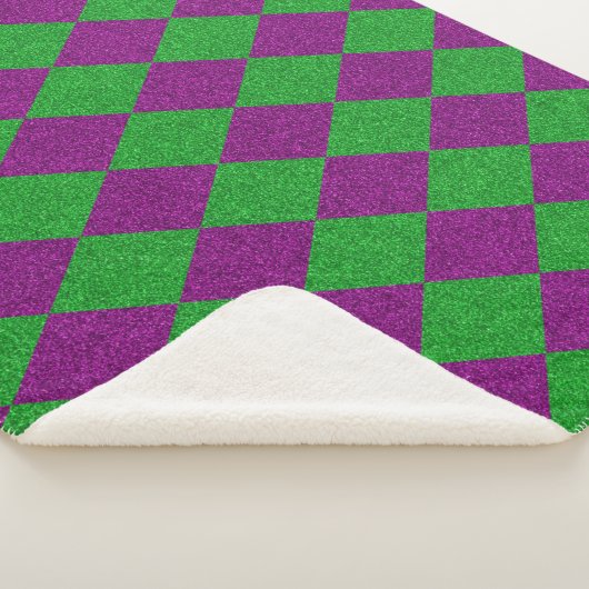 Couverture Sherpa Parties scintillant de diamants violet et vert (3/4)