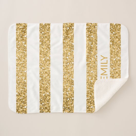 Couverture Sherpa Parties scintillant d'or Blancs (Devant (Horizontal))