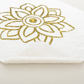Couverture Sherpa Parties scintillant d'or Poinsettia Bijou Blanc (3/4)